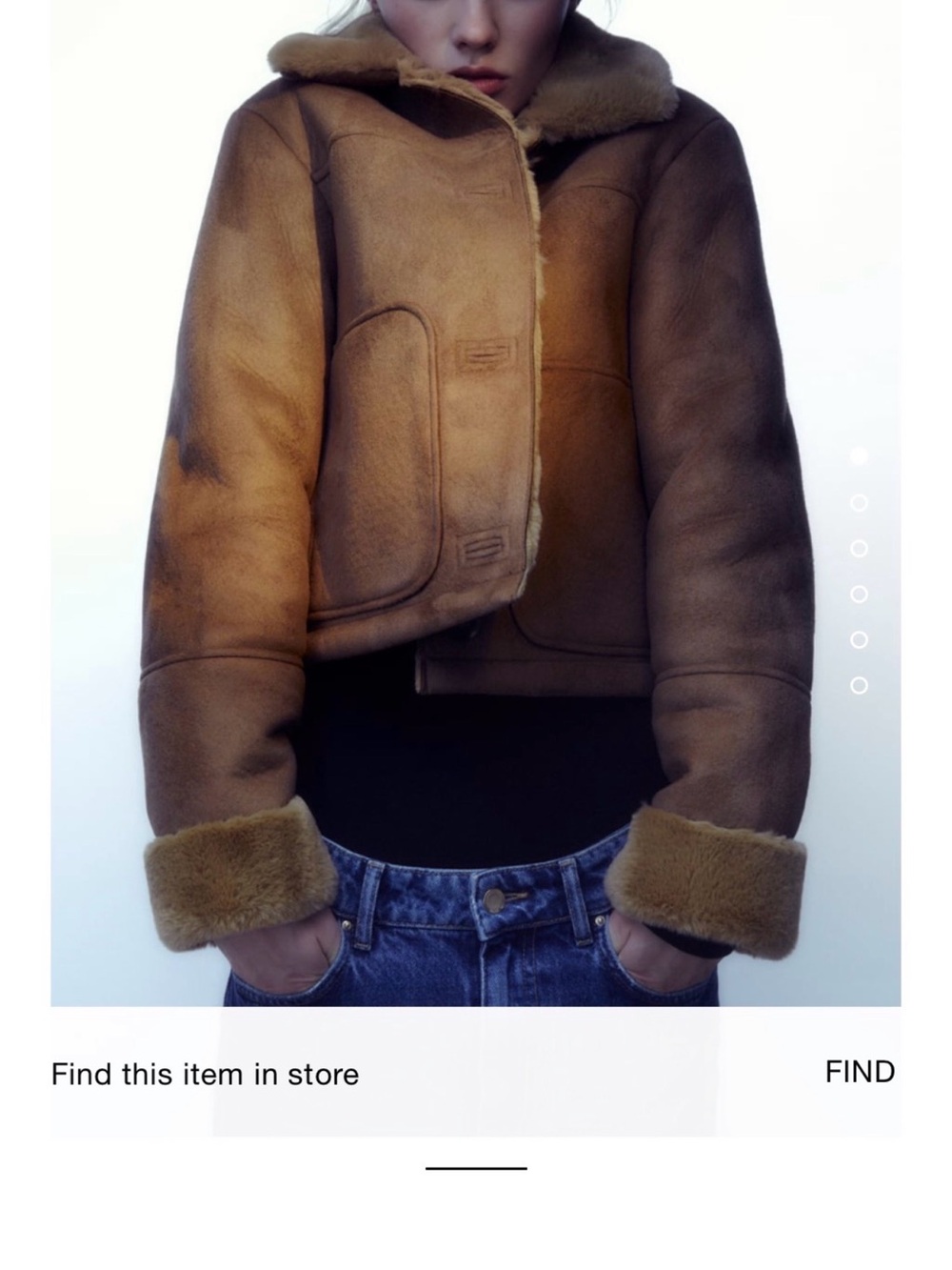 Zara Women’s Faux-Shearling Pea Coat in Light Brown